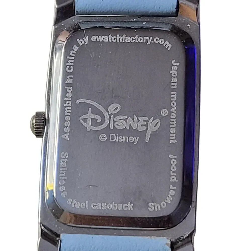DISNEY Children's Watch Tinker Bell Rectangle Face Blue‎ Band New Battery Works